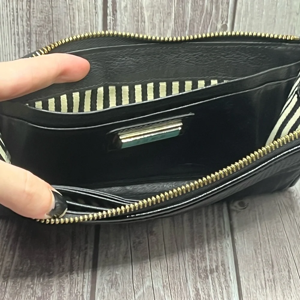 L.A.M.B VTG Y2K Gwen Stefani Black Zip Wallet Patent Leather & Fabric RARE - Picture 14 of 16